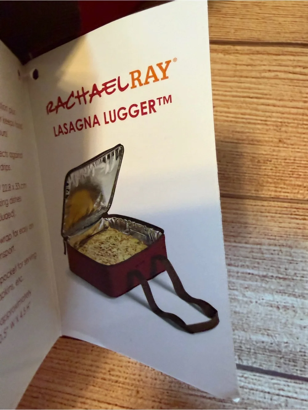 Rachael Ray Burgundy Pack and Go Lasagna Lugger Insulated Casserole Carrier NWT